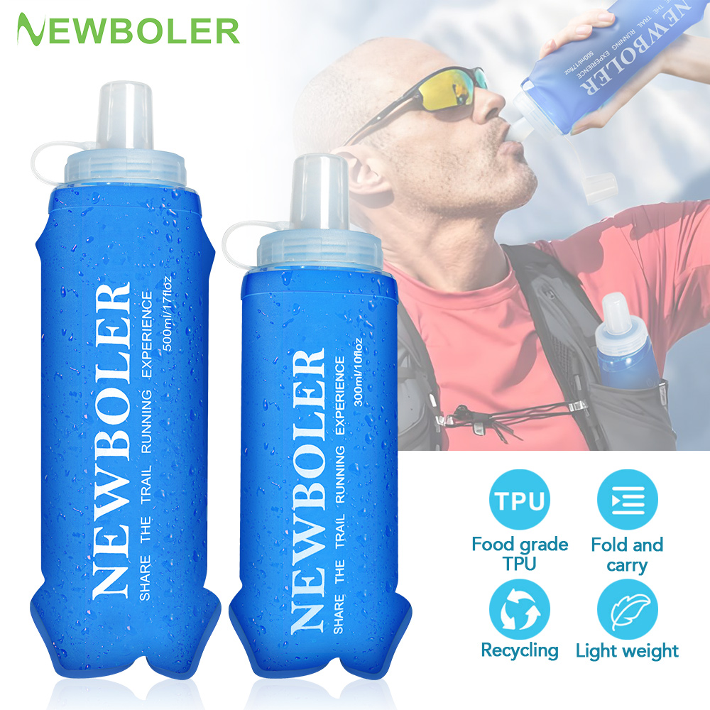 Water Bag Collapsible - NEWBOLER 300/500ML Bottiglia d'acqua TPU Pieghevole